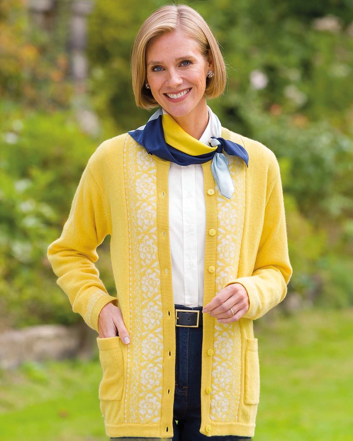 Louisa Crew Neck Fairisle Ladies Cardigan Country Collection